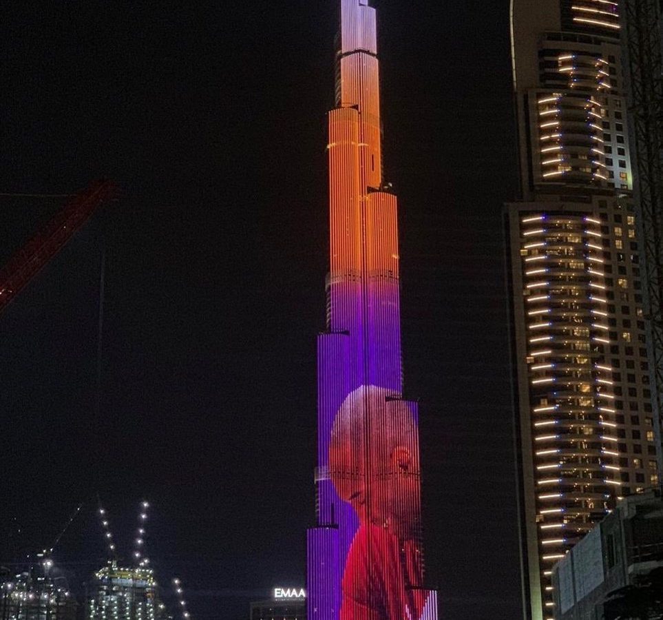 Burj Khalifa in Dubai lit up to pay homage to Kobe and Gianna Bryant