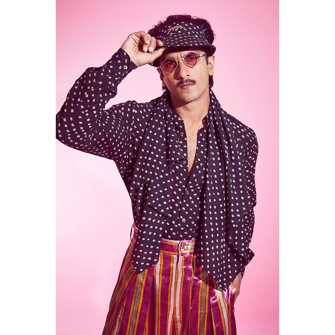 Ranveer Singh cuts a perfect winter look in a multicolour sweater