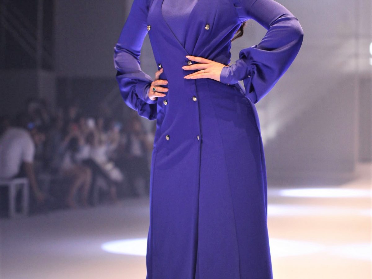Jacqueline Fernandez walks the ramp in a purple outfit, for the Splash Fashion Show.