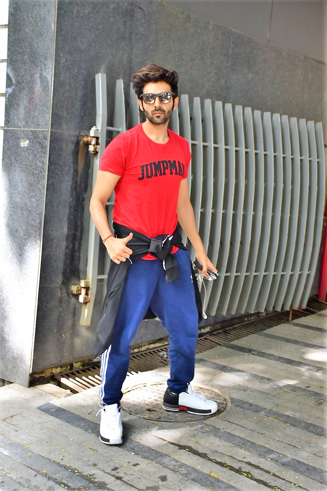 Kartik Aaryan clicked after a workout session