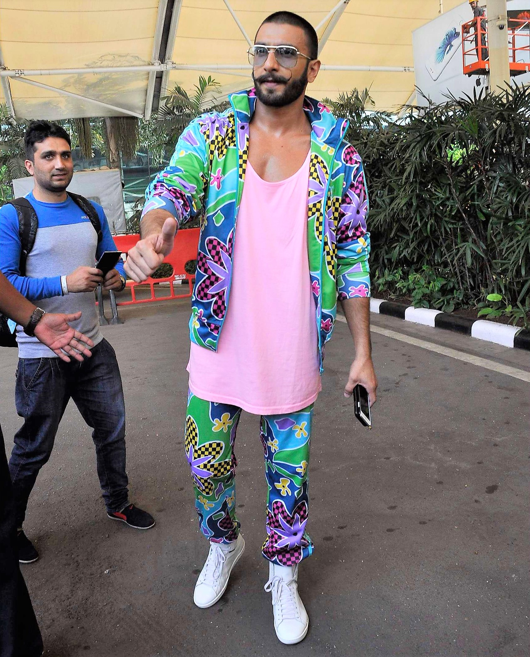 Ranveer Singh Stepped Out In A Purple Overcoat The Longest Sneakers At  Dharma Productions Office