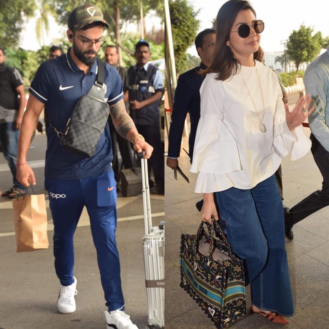 Anushka Sharma, Virat Kohli Arrive At Mumbai Airport In Style-Savvy Looks -  Masala