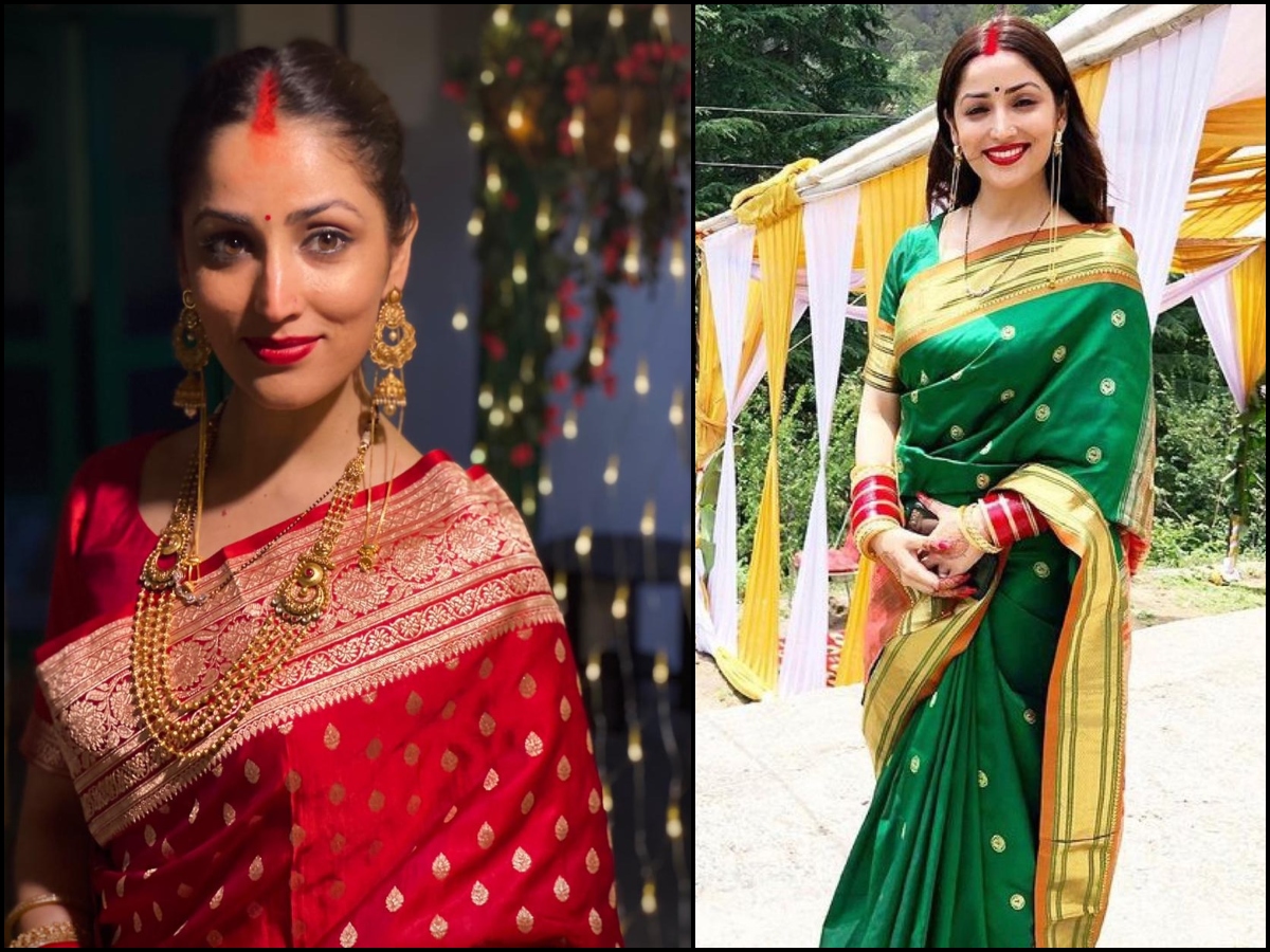 yami gautam black saree