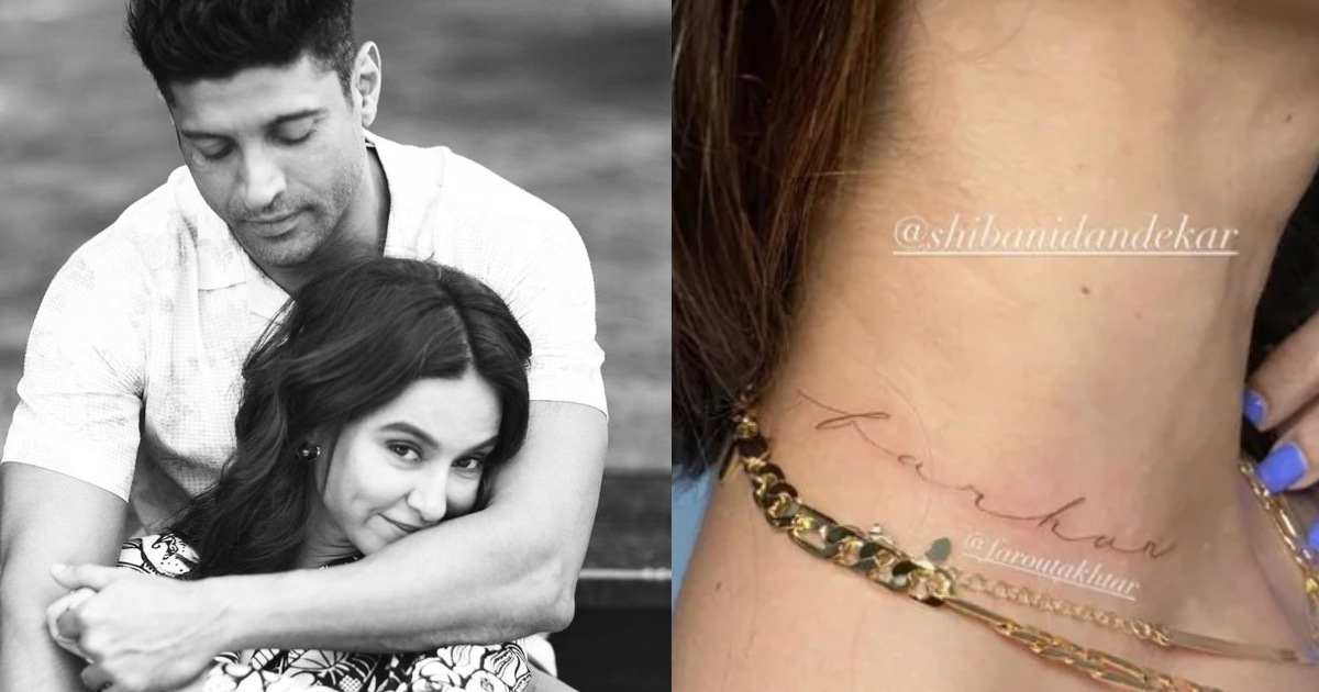 On her birthday, Shibani Dandekar gets boyfriend Farhan Akhtar's name tattooed on her neck - Masala On her birthday, Shibani Dandekar gets boyfriend Farhan Akhtar's name tattooed on her neck - Masala