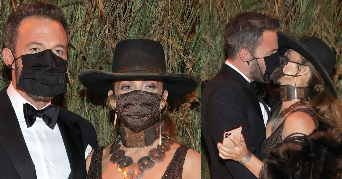 Jennifer Lopez, Ben Affleck share steamy, masked kiss at the MET Gala