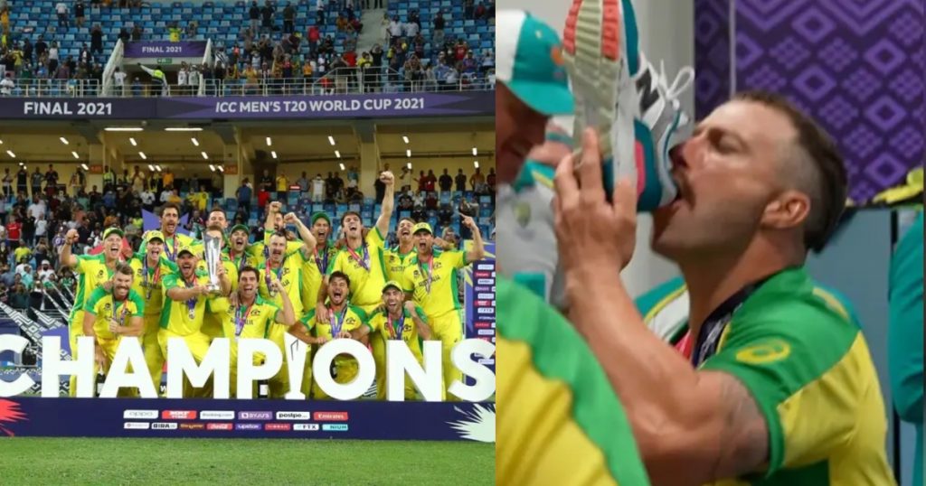 Australia's cricket team drinking from their shoe goes VIRAL after they