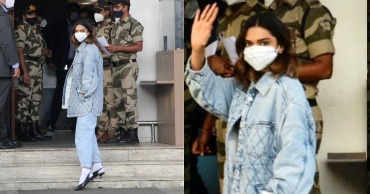 Deepika Padukone makes a stylish appearance in long camouflage