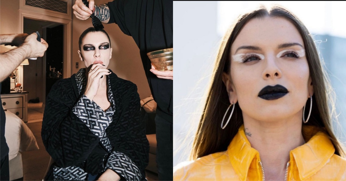 Try Julia Fox's intense eye makeup looks this summer