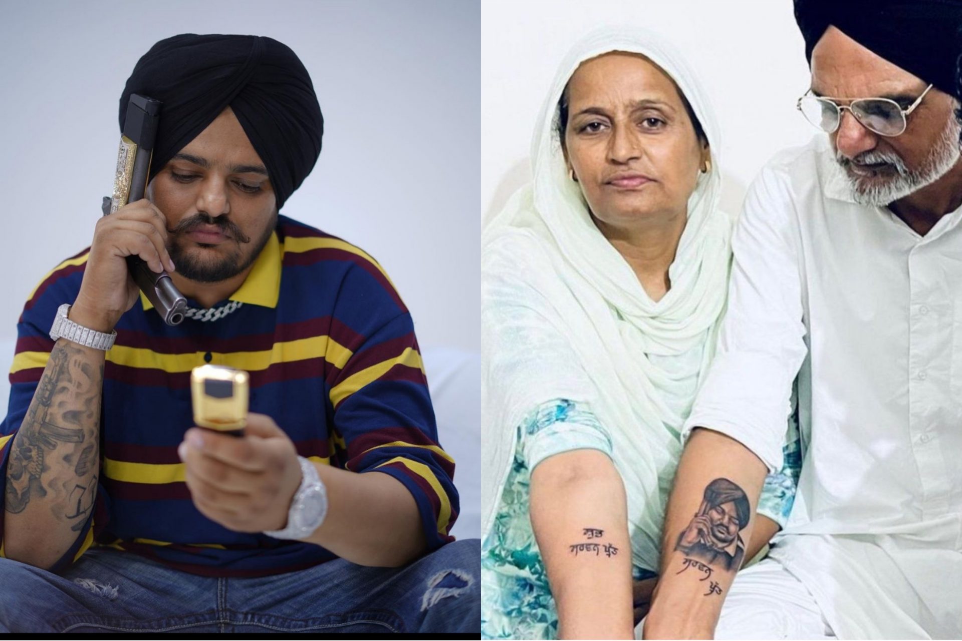 Sidhu Moose Walas father gets sons face tattooed on his arm Watch   Hindustan Times