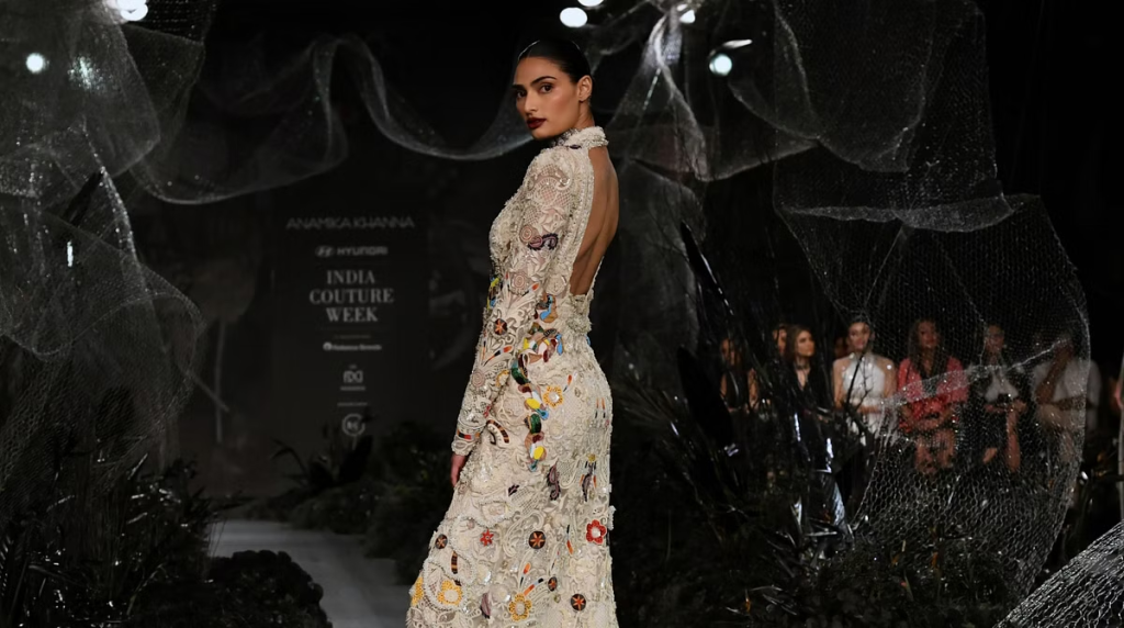 Athiya Shetty looks stunning as she turns showstopper for Anamika Khanna at India Couture Week 2023 - See Pics