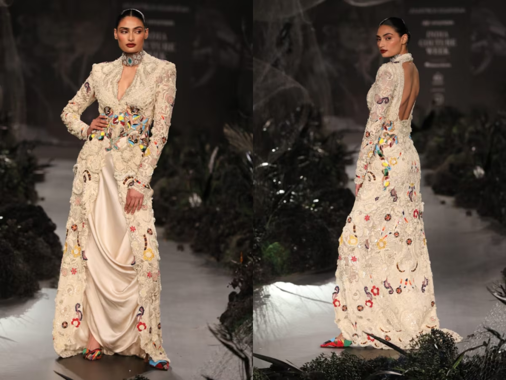 Athiya Shetty looks stunning as she turns showstopper for Anamika Khanna at India Couture Week 2023 - See Pics