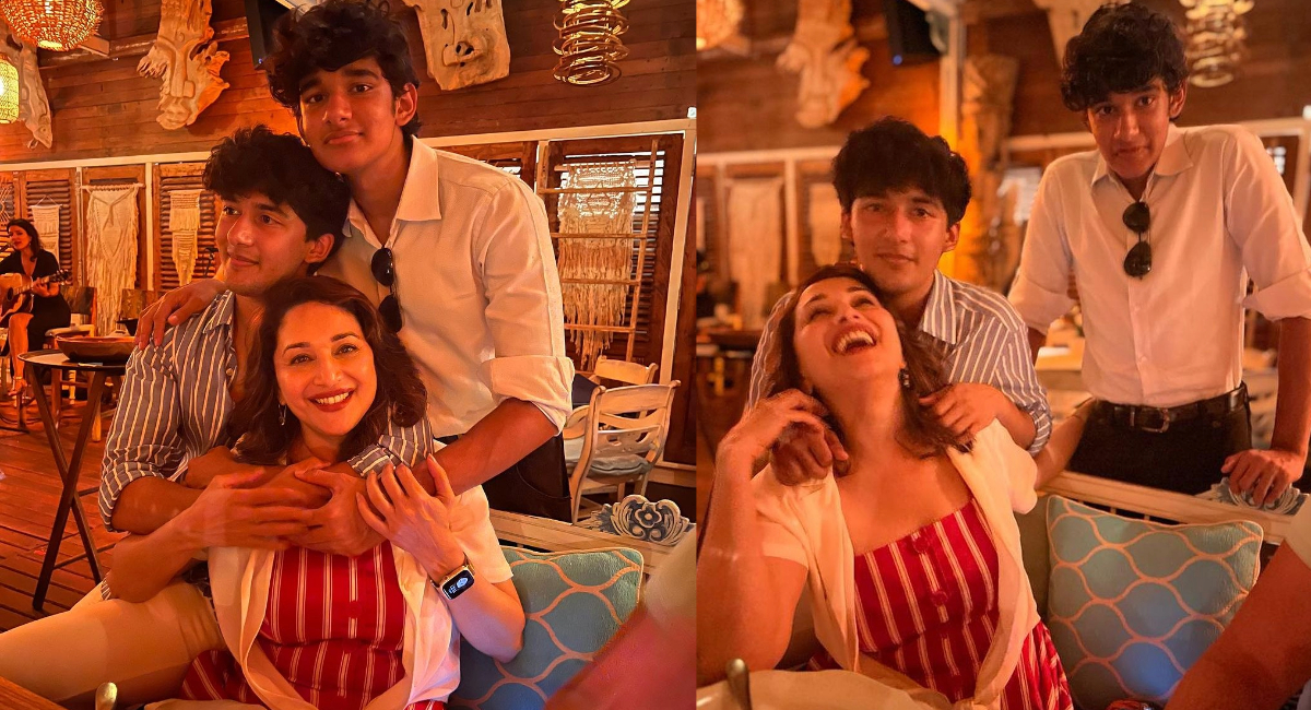 Proud mama Madhuri Dixit shares adorable pictures with sons as they leave for college - Read her heartfelt note her