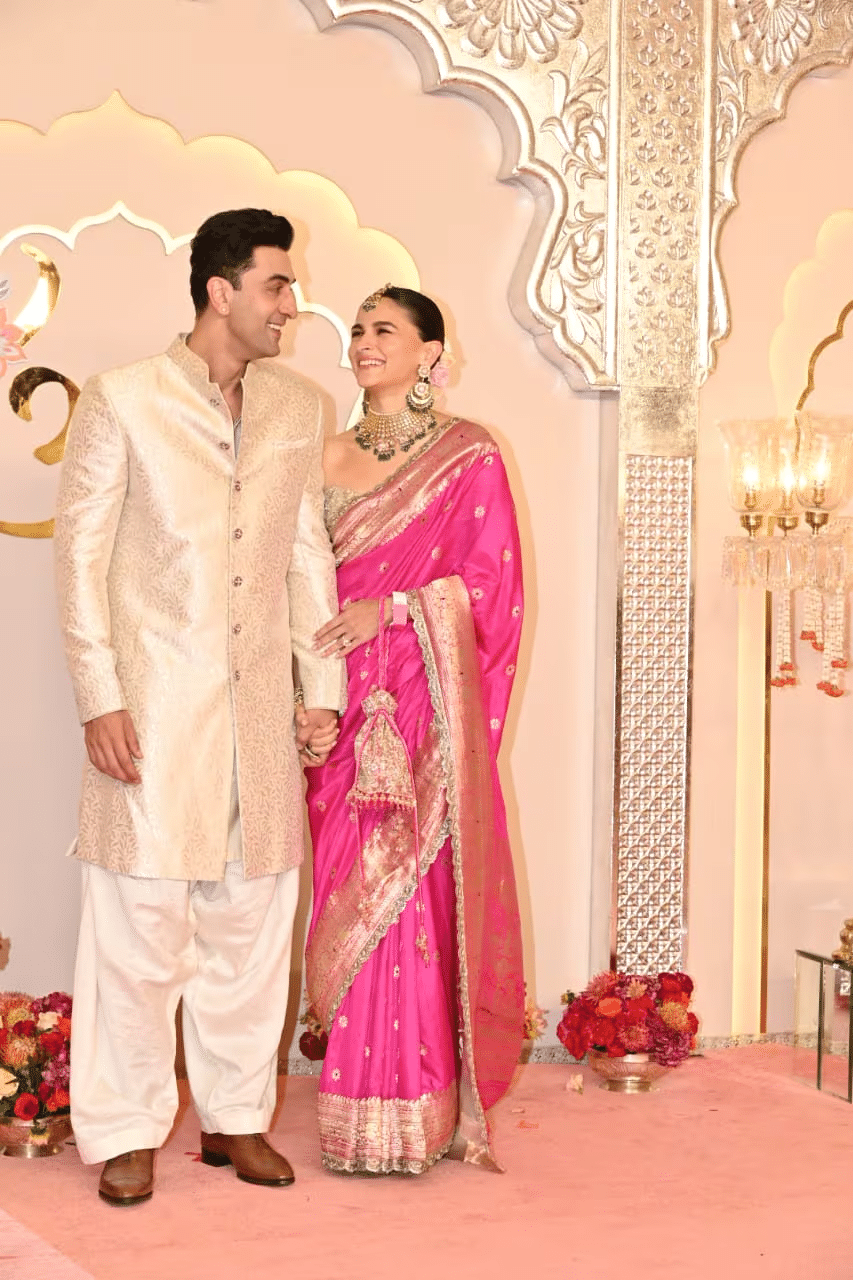 Alia Bhatt goes all out in traditional saree for Ambani-Merchant wedding