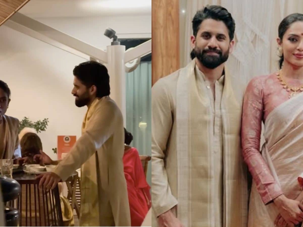 Sobhita Dhulipala & Naga Chaitanya seen relishing dosa together at Akhil Akkineni's wedding in a viral video - Watch