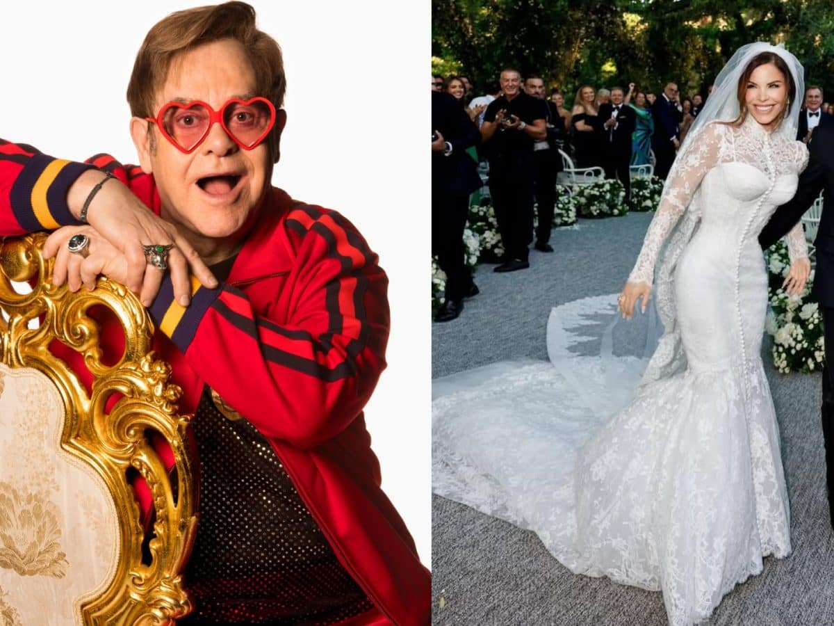 Why did Elton John not perform at Jeff Bezos and Lauren Sanchez's wedding