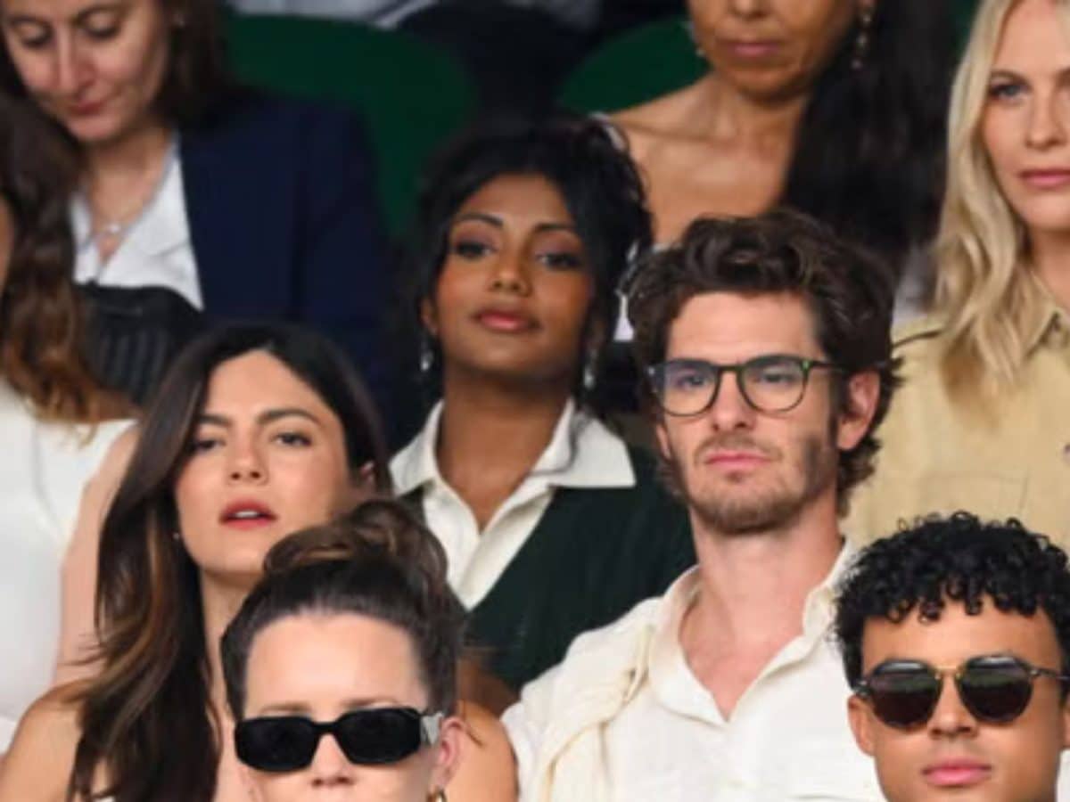 Charithra Chandran goes viral for her silent slay as she sits behind Andrew Garfield at Wimbledon, internet reacts