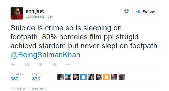 Abhijit tweets about Salman Khan verdict
