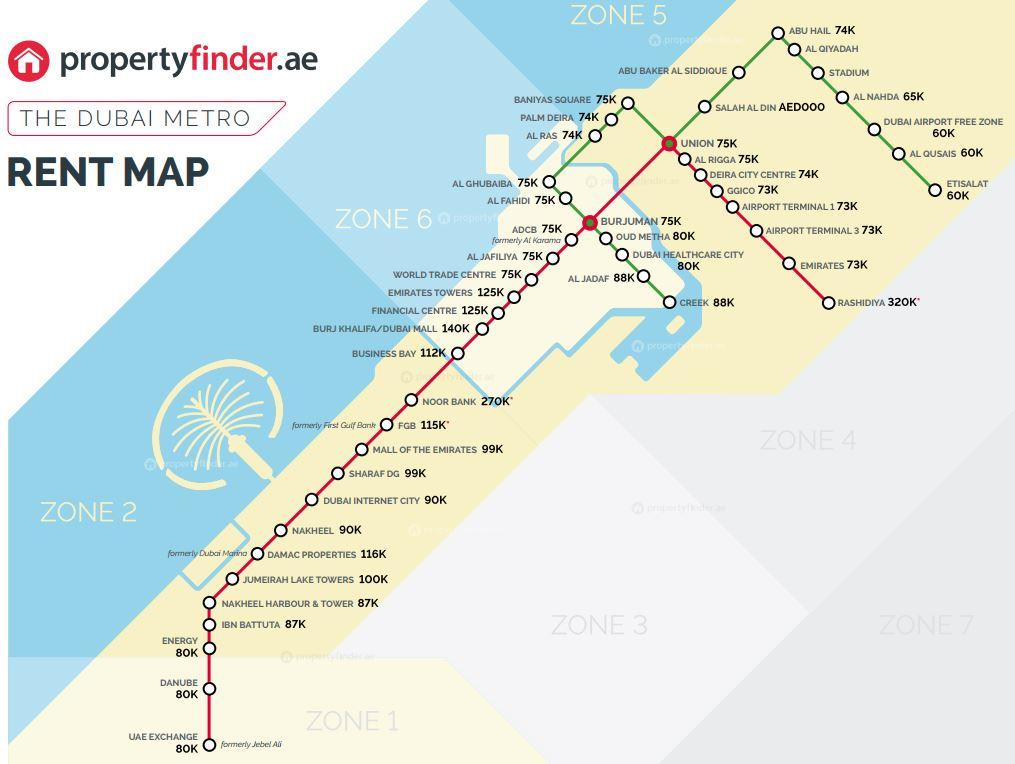 Check Out This Handy Map Showing you Average Rental Prices Around Dubai