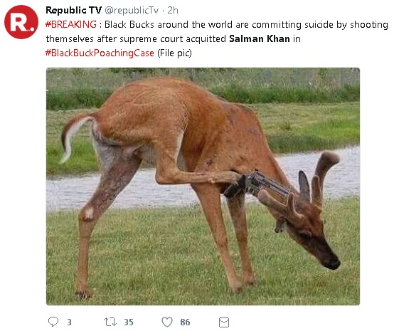 The 10 Best Salman Khan Jokes on Twitter After His Conviction in the Black Buck Case - Masala The 10 Best Salman Khan Jokes on Twitter After His Conviction in the Black Buck Case - Masala