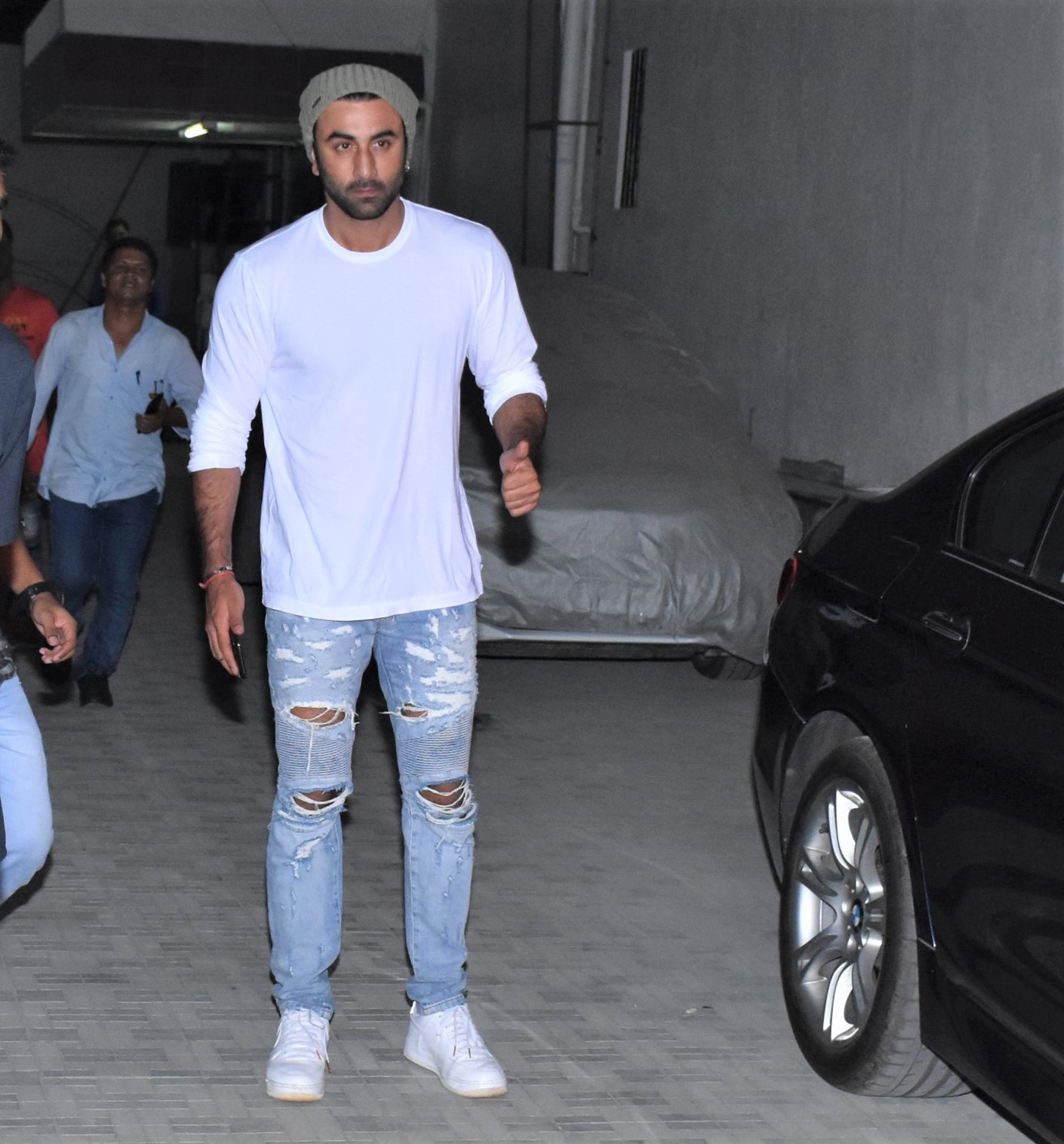 Ranbir Kapoor Papped Sporting a Classic White Top With Denim Look - Masala