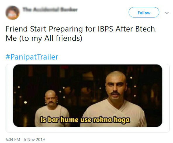 Panipat: Arjun Kapoor and Kriti Sanon's Film's Trailer Inspires Netizens to Create Funny Memes - Masala Panipat: Arjun Kapoor and Kriti Sanon's Film's Trailer Inspires Netizens to Create Funny Memes - Masala