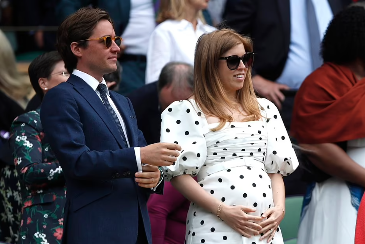 Royal momtobe Princess Beatrice looks in polka dots as she